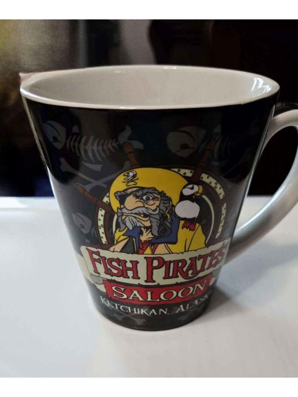 Fish Pirates Saloon Ketchikan Alaska Coffee Mug Cup EUC